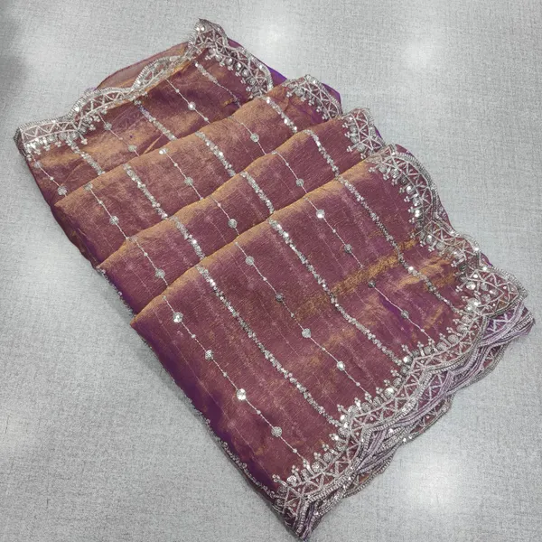 Trending Fendy Silk Saree With Complete Zari and Sequence Work  | SR179